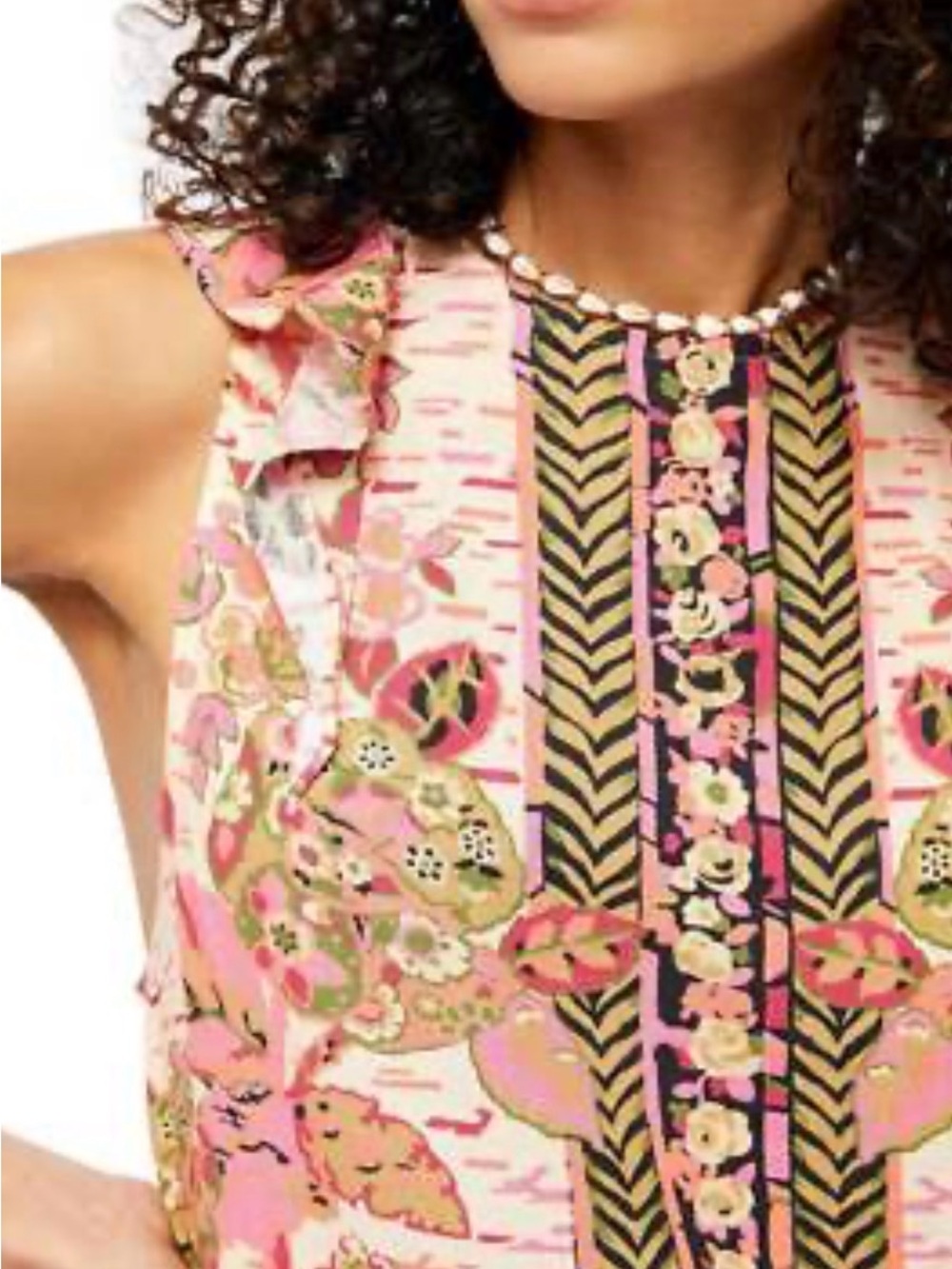 Free People Pink Floral Backless Ruffle Tie Sundress - Picture 2 of 5